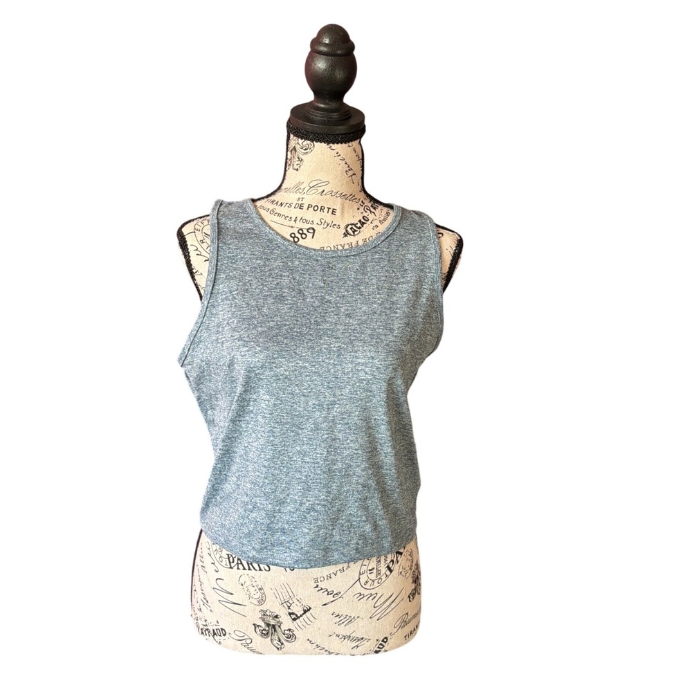 Zobha XL Blue Space Dye Heathered Muscle‎ Tank Top Activewear Relaxed Fit